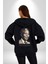 Nelson Mandela Kadın Erkek Siyah Kapüşonlu Fermuarlı Baskılı Hırka Sweatshirt 4