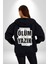 Bizi Ayıran Ölüm Değilse Yazık Olmuş Yazılı Kadın Erkek Siyah Kapüşonlu Fermuarlı Baskılı Hırka Sweatshirt 2