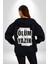 Bizi Ayıran Ölüm Değilse Yazık Olmuş Yazılı Kadın Erkek Siyah Kapüşonlu Fermuarlı Baskılı Hırka Sweatshirt 4