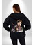 Sulu Boya Harry Potter Kadın Erkek Siyah Kapüşonlu Fermuarlı Baskılı Hırka Sweatshirt 2