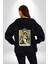 Ramones Rock Kulüp Kadın Erkek Siyah Kapüşonlu Fermuarlı Baskılı Hırka Sweatshirt 4