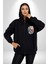 Beyaz Kaplan Ailesi Renkli Tüyler Kadın Erkek Siyah Renk Kapüşonlu Kanguru Cepli Fermuarlı Pamuklu Oversize Dijital Baskılı Hırka Sweatshirt 1