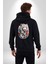 Beyaz Kaplan Ailesi Renkli Tüyler Kadın Erkek Siyah Renk Kapüşonlu Kanguru Cepli Fermuarlı Pamuklu Oversize Dijital Baskılı Hırka Sweatshirt 2