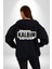 Minoş Kalbim Yine Paramparça Yazılı Kadın Erkek Siyah Kapüşonlu Fermuarlı Baskılı Hırka Sweatshirt 2