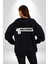 Yalnız Takılıyorum Yazılı Kadın Erkek Siyah Kapüşonlu Fermuarlı Baskılı Hırka Sweatshirt 2