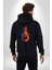 Ateşli Gitar Su ve Ateş Kadın Erkek Siyah Kapüşonlu Fermuarlı Baskılı Hırka Sweatshirt 2