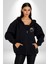 Kasket Miğfer Goril Savaşcı Kadın Erkek Siyah Renk Kapüşonlu Kanguru Cepli Fermuarlı Pamuklu Oversize Dijital Baskılı Hırka Sweatshirt 1