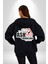 Çok Virajlı Bir Otabandır Aşk, Ama Bazı Hödüklerin Ehliyeti Vardır Yazılı Kadın Erkek Siyah Kapüşonlu Fermuarlı Baskılı Hırka Sweatshirt 2