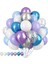 40ADET Balon Makaron Lila Mavi Beyaz Krom Mavi Gümüş Konfetili Balon Zincir Seti Doğum Günü Balon Seti 1