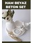 Tekno Trust Minimal Beyaz Beton Dekoratif Set. Vazo, Sunum Tepsisi, Kapaklı Kutu, Mini Mumluk ve Mini Çiçeklik 1