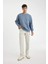 Oversize Geniş Kalıp Bisiklet Yaka Kalın Basic Düz Sweatshirt T5139AZ24AU 2