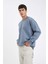 Mavi Oversize Geniş Kalıp Bisiklet Yaka Kalın Kumaş Basic Düz Sweatshirt T5139AZ24AU 5