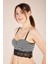 Push -Up Dolgulu Dantelli Siyah Çizgili Straplez Büstiyer 4