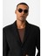 Siyah Slim Fit Ceket Yaka Erkek Kaban 4