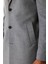 Gri Slim Fit Ceket Yaka Erkek Kaban 4