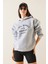 Gri Kapüşonlu Nakışlı Sweatshirt 5KXK8-48983-03 2