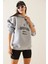 Gri Kapüşonlu Nakışlı Sweatshirt 5KXK8-48984-03 4