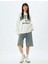 Oversize Sweatshirt Bisiklet Yaka - Koton - 5WAL10170IK - Ekru - L 1