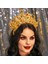 Aukmla Gold Snake Headband Crown Goddess Headdress Red Crystal Festival Costume Headdress Women's Hair Accessories (Yurt Dışından) 3