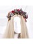 Floral Headband Red Flower Crown Headband Retro Rose Flower Headdress Hair Accessories Women Girls Halloween Carnival Wedding Role Play (Yurt Dışından) 4