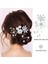 18PCS Bridal Wedding Party Prom White Flower Hair Side Comb U Shape Flower Hairpin + Twisted Spiral Hairpin Floral Headdress Bride Bridesmaids Ladies Girls (Yurt Dışından) 3