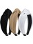 Women And Girls Knotted Headband Non-Slip Hairband Wide Bow Headband Fashion Waffle Headband Hair Accessories Black And White 3 Pcs (Yurt Dışından) 2