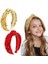 Christmas Knotted Headbands For Women Girls Non-Slip Toddler Girl Sequined Headband Wide Top Knot Headband Velvet Hairband Girls Fashion Hair Accessories (Red And Gold 2pcs) (Yurt Dışından) 1