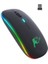Rgb LED Işıklı Şarjlı Kablosuz Mouse Sessiz 2.4 Ghz USB Wireless 800-1200-1600 Ayarlanabilir Dpi 1