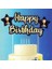 Sarı Lacivert Happy Birthday Pasta Süsü 1