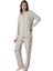 Kadın Yeşil Viskon Düğmeli Uzun Kollu Pijama Takımı 1728 2