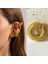Bombeli Earcuff Geniş Halka Kıkırdak Küpesi Gold 1