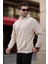 Bej Kapüşonlu Cep Detaylı Sweatshirt 7095 1