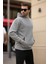 Boyalı Gri Kapüşonlu Cep Detaylı Sweatshirt 7095 2