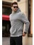 Boyalı Gri Kapüşonlu Cep Detaylı Sweatshirt 7095 3