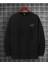 Siyah Minimal Jupiter Baskılı Oversize Sweatshirt Bisiklet Yaka Kışlık Şardonlu Kalın 1