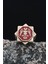 Gümüş 925 Ayar Gümüş Erkek Yüzüğü Selçuklu Kartalı ( Çift Başlı Kartal ) Mineli 901249 3
