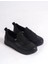 Rosa Bağcıklı Lastikli Ortopedik Rahat Taban Cilt Taş Detaylı Babet Anne Ayakkabısı St Siyah 1