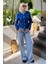 Saks Kemerli ve Dokulu Kadın Ceket MG2209 4