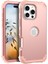iPhone 16 Pro Max Için Yumuşak Silikon Sert Pc Tampon Telefon Kılıfı - Rose Gold (Yurt Dışından) 5
