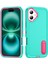 iPhone 16 Plus Için Hibrit Yumuşak Silikon Sert Pc Arka Tampon Stand Telefon Kılıfı - Turkuaz (Yurt Dışından) 1
