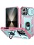 iPhone 16 Plus Için Kayar Lens Koruyucu Halka Standlı Telefon Kılıfı - Pembe-Yeşil (Yurt Dışından) 1