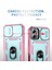 iPhone 16 Plus Için Kayar Lens Koruyucu Halka Standlı Telefon Kılıfı - Pembe-Yeşil (Yurt Dışından) 4