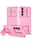 Samsung Galaxy S23 Fe Kayar Kamera Kapaklı Sağlam Standı Telefon Kılıfı - Pembe (Yurt Dışından) 1