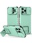 iPhone 16 Pro Kayar Kamera Kapaklı Sağlam Standı Telefon Kılıfı - Yeşil - Turkuaz (Yurt Dışından) 1