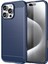 iPhone 16 Pro Max Için Yumuşak Karbon Fiber Fırçalanmış Tpu Telefon Kılıfı - Mavi (Yurt Dışından) 1