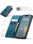 iPhone 16 Pro Max Için Retro Pu Deri Cüzdan Flip Standlı Telefon Kılıfı - Mavi (Yurt Dışından) 2