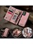 iPhone 16 Plus Için Vintage Çok Fonksiyonlu Deri Flip Cüzdan Kart Yuvaları Telefon Kılıfı - Pembe (Yurt Dışından) 4