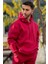 Erkek Kapşonlu Unisex Bordo Sweatshirt Hoodie Oversize 1