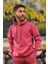 Erkek Kapşonlu Unisex Mürdüm Sweatshirt Hoodie Oversize 1