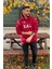 Unisex Kal Nakışlı Baskılı Içi Polarlı Oversize Kapüşonlu Kolej Hoodie Sweatshirt 2